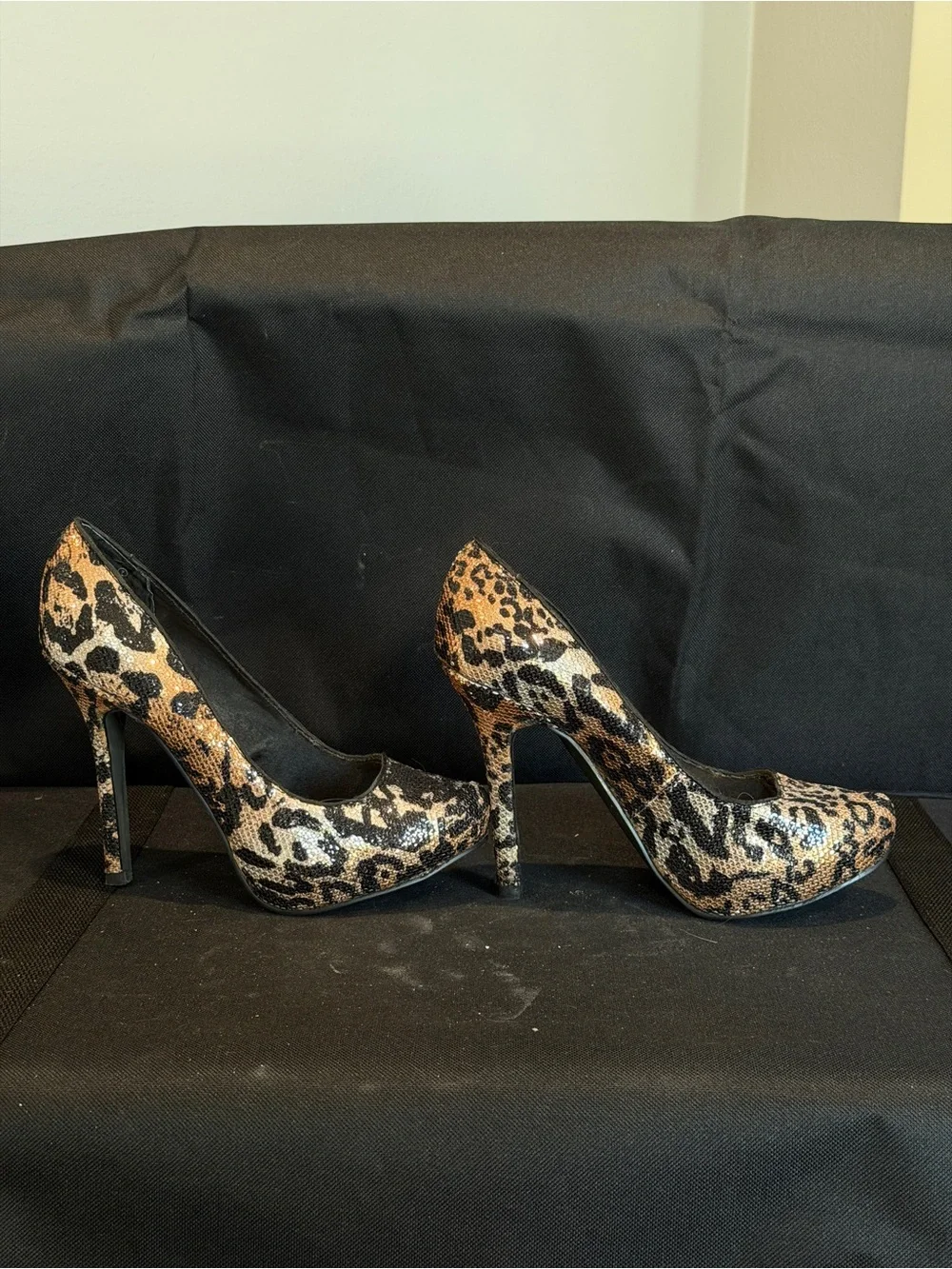 naughty monkey Leopard Print High Heel Pumps in Black and Brown